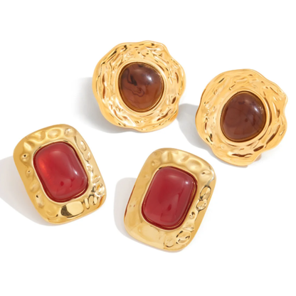 Sculpted Glow Earrings – 18K Gold Plated Statement Earrings