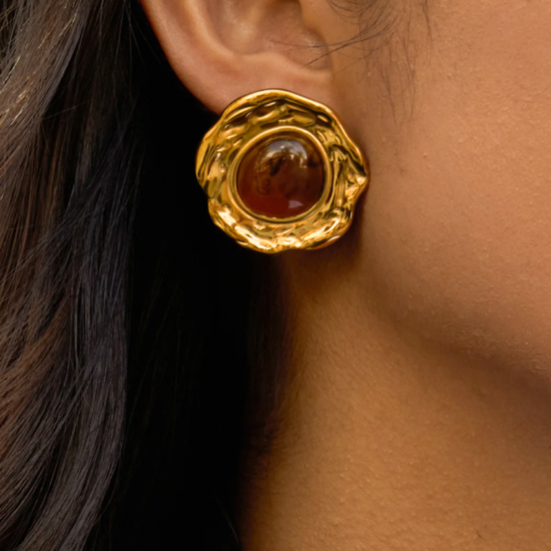 Sculpted Glow Earrings – 18K Gold Plated Statement Earrings