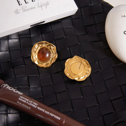 Sculpted Glow Earrings – 18K Gold Plated Statement Earrings