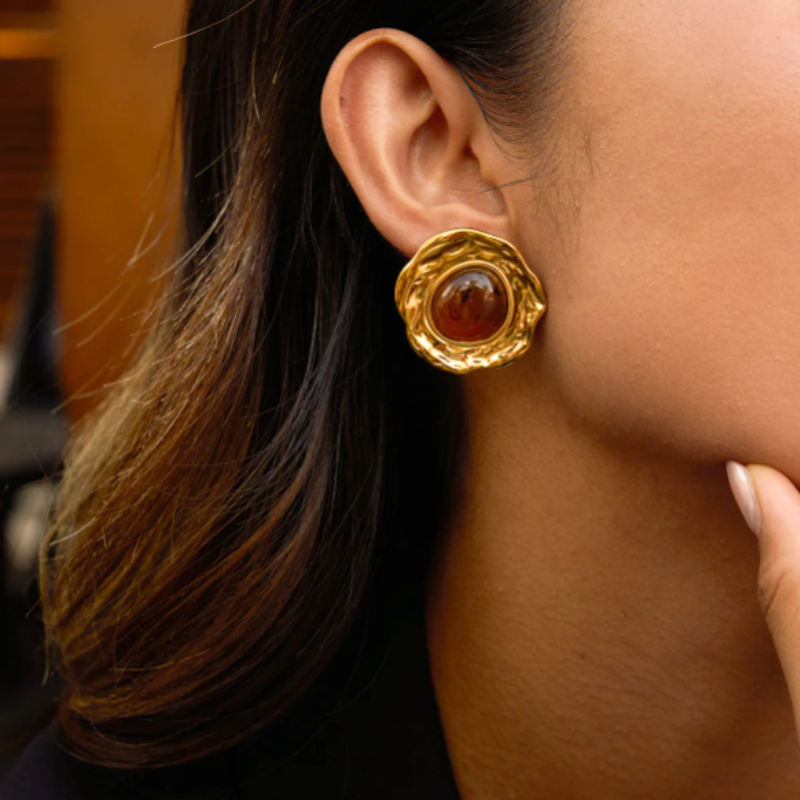 Sculpted Glow Earrings – 18K Gold Plated Statement Earrings