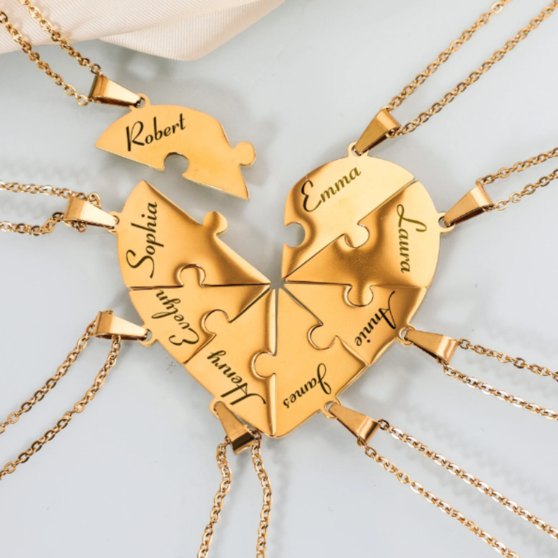 HeartBond Puzzle Necklace™ – A Personalised Heart Necklace Christmas Gift