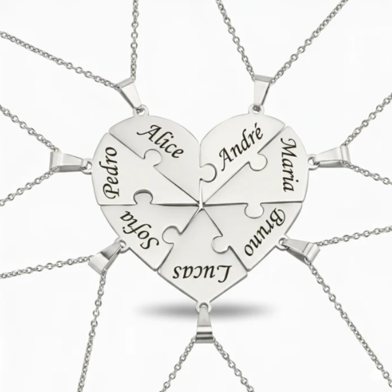 HeartBond Puzzle Necklace™ – A Personalised Heart Necklace Christmas Gift